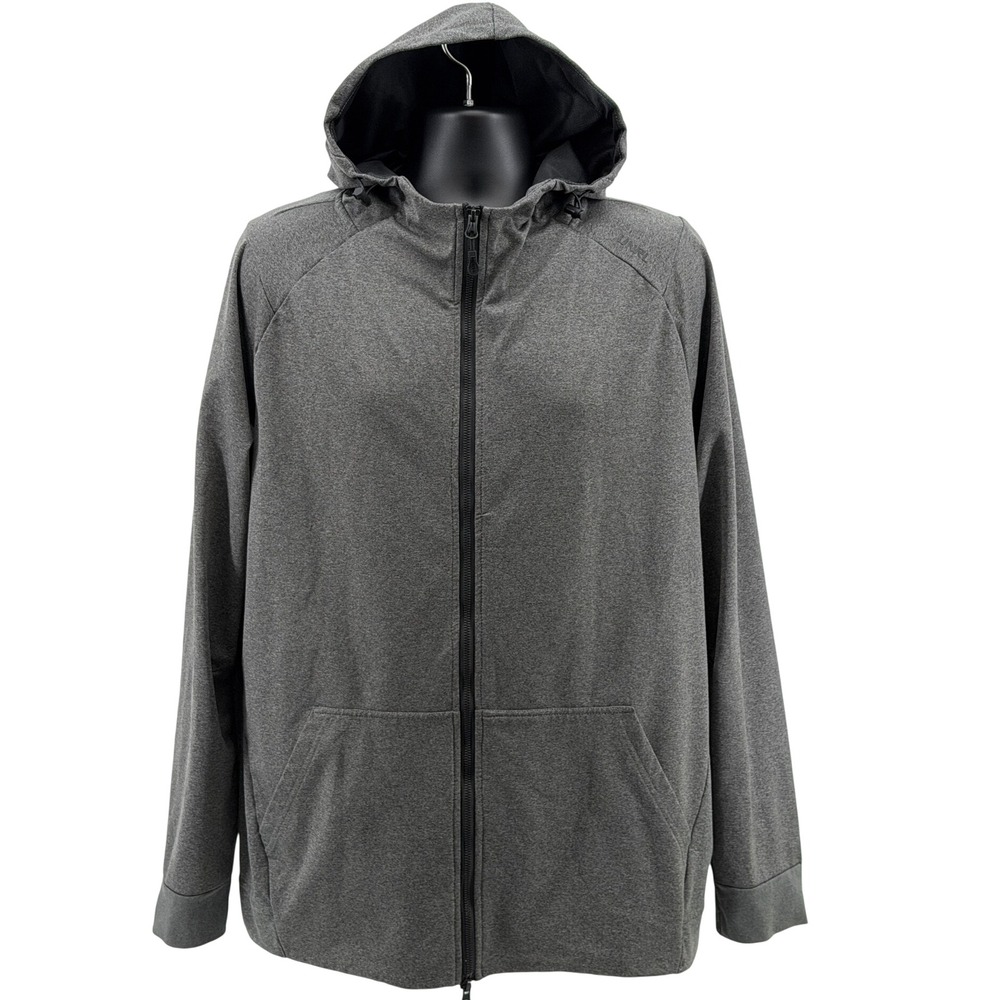 UNRL Hoodie Mens XL Gray Cross Up Full Zip Split Pocket Brushed Fleece Outdoors